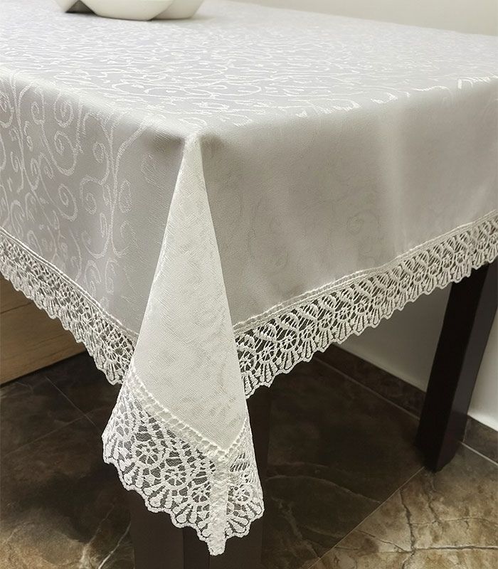 resica-stolnjak-cipka-160x220-beli Stolnjak sa čipkom 160x220 BELI - Slika 1